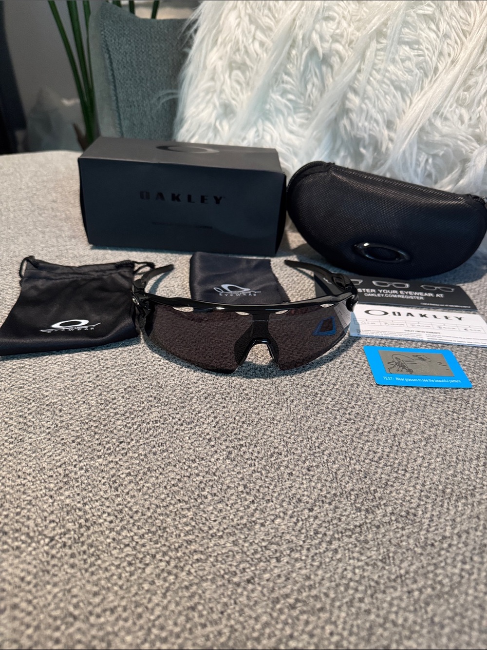 Oakley Black Shield Sunglasses with Dark Smoke Lens